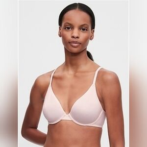 GAPBody Bare Natural  Plunge Smooth Bra Pink Underwire Multiway Strap Size 34B